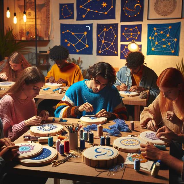 Stitching the Stars: Night Sky Embroidery Workshop Lights Up Rogers