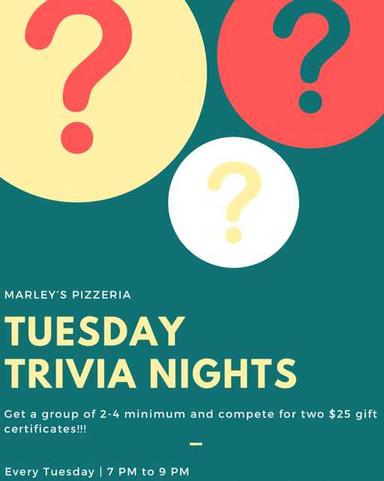 Tuesday Trivia Night at Marley's Pizzeria